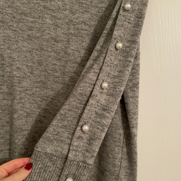 Zara grey sweater dress with pearl detailing - Picture 2 of 2
